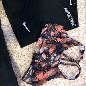 Nike pro spandex and a Lululemon sports bra!!